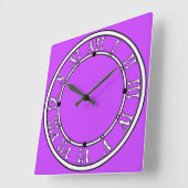 vast fluorescerend heldere neon paars vierkante klok (Hoek)