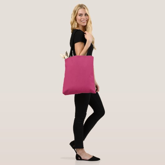 Vast frambozenroze, warm roze, magenta tote bag (Op model)