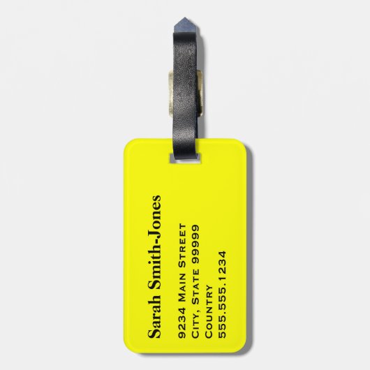 vast geel bagagelabel (Achterkant verticaal)