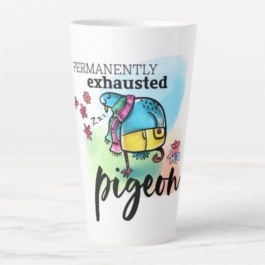 Vast geëxtrudeerde duiventrek vogeltrek latte mok (Voorkant)