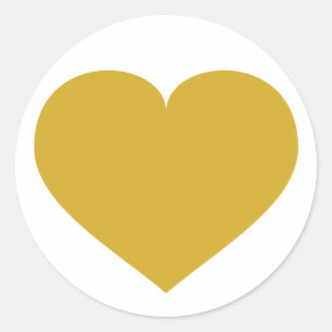 Vast goud hart ronde sticker