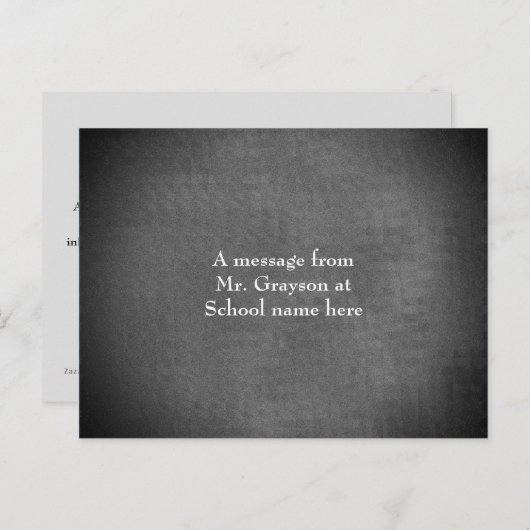 Vast grijs bericht van het Briefkaart van de leraa (Voorkant / Achterkant)
