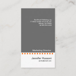 Vast grijs Oranje streepje Visitekaartje 2