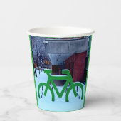 vast in de sneeuw papieren bekers (Achterkant)