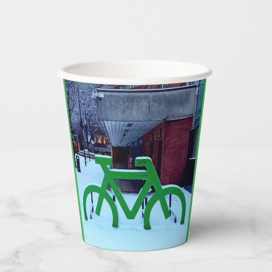 vast in de sneeuw papieren bekers (Voorkant)