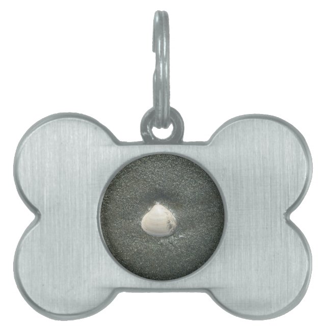 Vast in een schelp: Minimalistisch Achempong aan z Huisdieren Naamplaatje (voorkant)