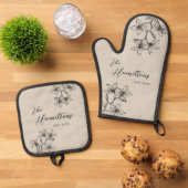 Vast jaar voor de veeteelt ovenwant & pannenlap set (Top down)