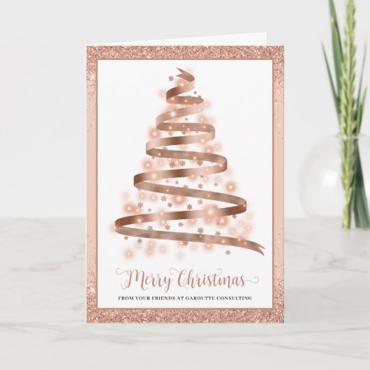 Vast kerstboombedrijfscluster voor zakelijk Logo Feestdagen Kaart (Voorkant)