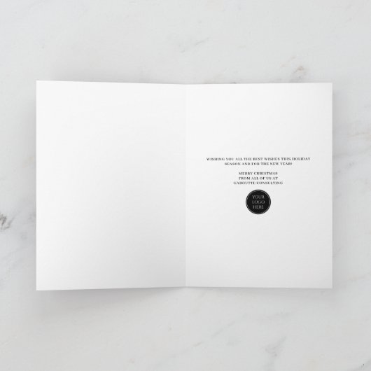 Vast kerstboombedrijfscluster voor zakelijk Logo Feestdagen Kaart (Binnen)