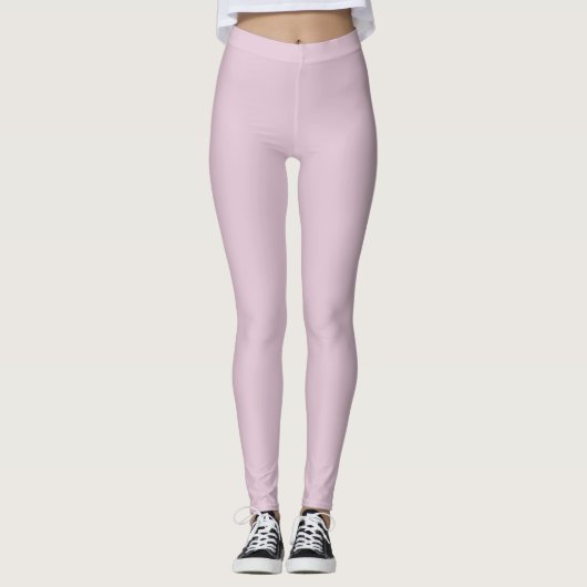 Vast kleurenlicht bleek roze leggings (Voorkant)
