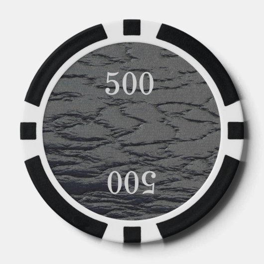 Vast leisteen grijs pokerchips (Voorkant)