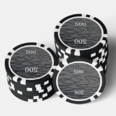 Vast leisteen grijs pokerchips (Opstapeling)