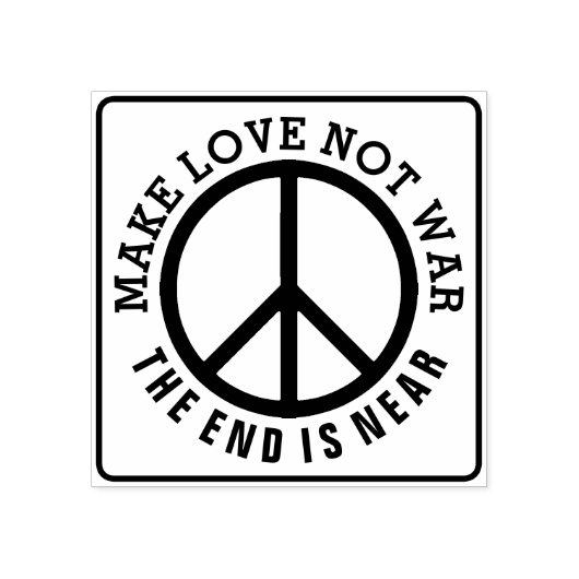 Vast Lijst en pictogram - PEACE + jouw tekst Rubberstempel (Afrduk)