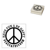 Vast Lijst en pictogram - PEACE + jouw tekst Rubberstempel (Gestempeld)