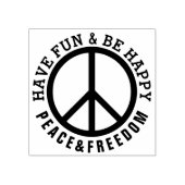 Vast Lijst en pictogram - PEACE + jouw tekst Rubberstempel (Afrduk)