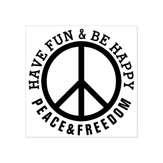 Vast Lijst en pictogram - PEACE + jouw tekst Rubberstempel (Afrduk)