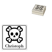 Vast Lijst en pictogram - SKULL & BOTTEN + naam Rubberstempel (Gestempeld)