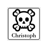 Vast Lijst en pictogram - SKULL & BOTTEN + naam Rubberstempel (Afrduk)