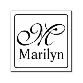 Vast Lijst + uw monogram en naam Zelfinktende Stempel (Design)