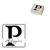 Vast Lijst + uw Monogram / Naam Rubberstempel (Gestempeld)