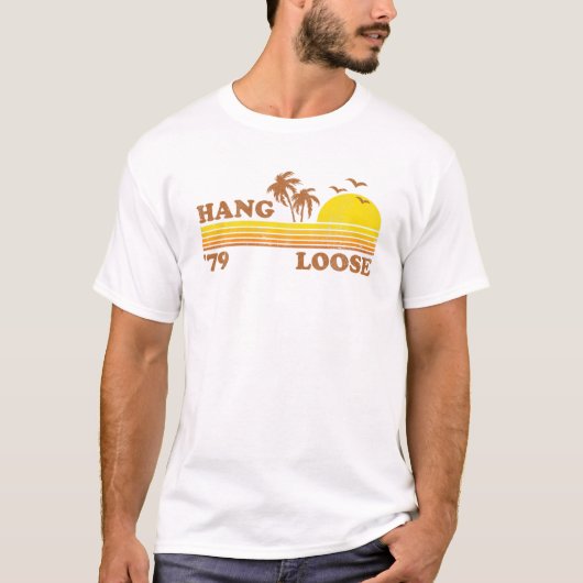 vast, losse, Surfende strandretrorzonnebrand Surf T-shirt (Voorkant)