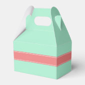 Vast Lt Mint, Lt Coral Ribbon Name Monogram Bedankdoosjes (Achterkant)