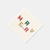 Vast met vrolijk kerstfeest servet (Hoek)