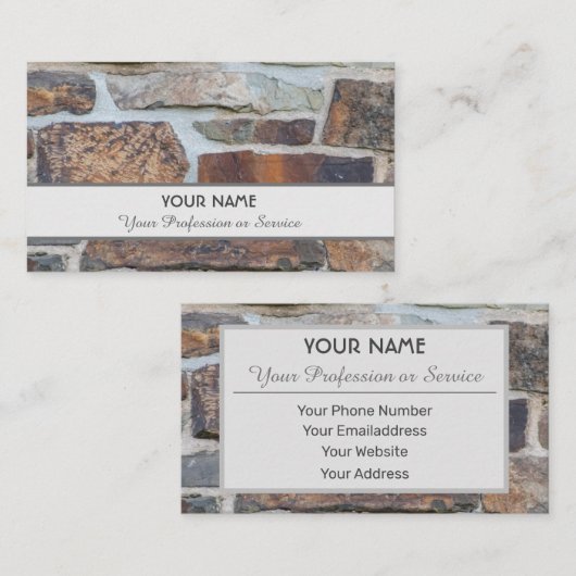 Vast oeroud visitekaartje (Voorkant / Achterkant)