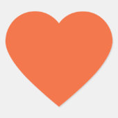 Vast, oranje rood, glad hart sticker (Voorkant)