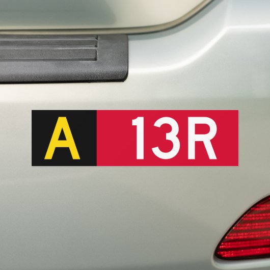 Vast punt A13R Bumpersticker (Op auto)