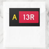 Vast punt A13R Rechthoekige Sticker (Tas)