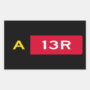 Vast punt A13R Rechthoekige Sticker