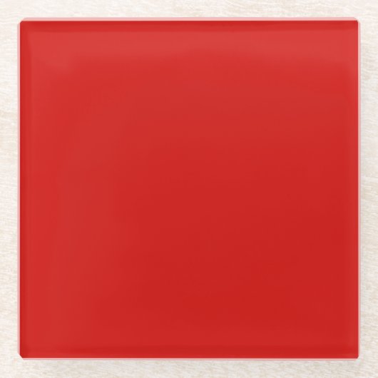 vast rood glazen onderzetter (Voorkant)