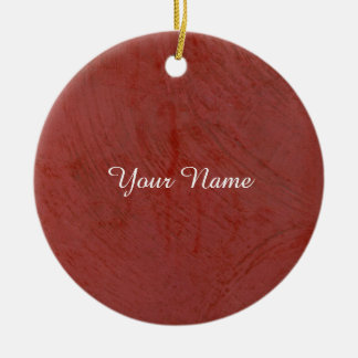 vast rood keramisch ornament