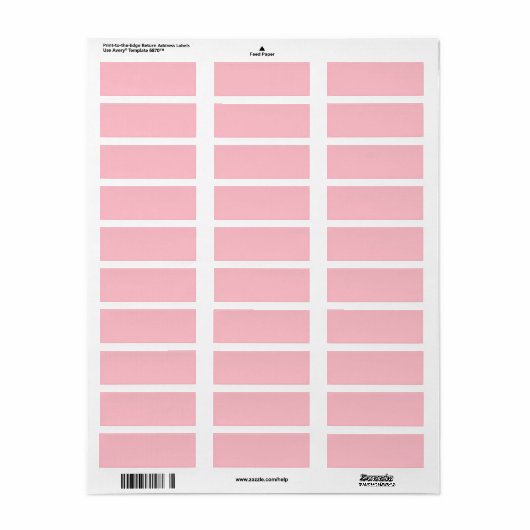 Vast roze blanco etiket (Full Sheet)