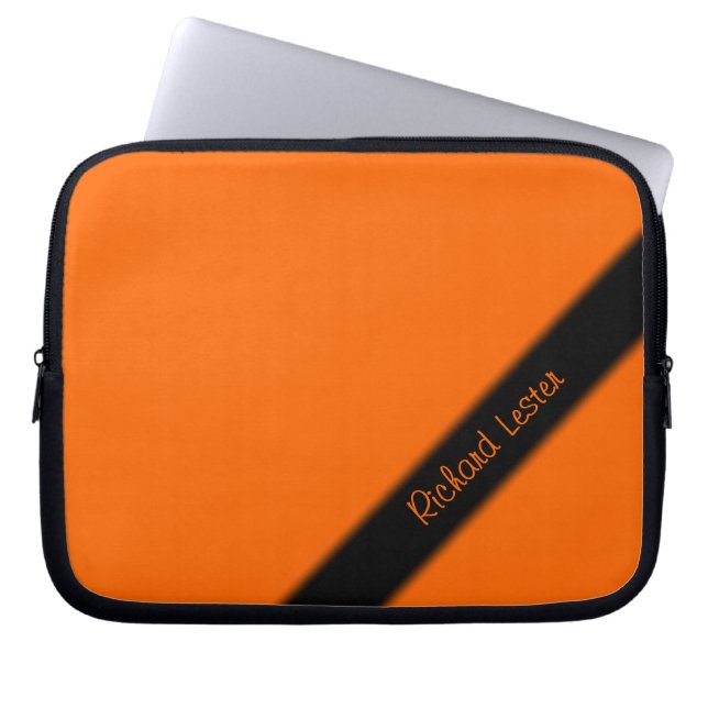 Vast Sinaasappel Laptop Sleeve (Voorkant)