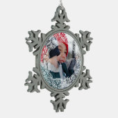 Vast Tin Sneeuwvlok Ornament (Links)