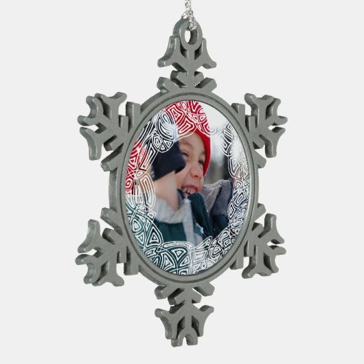 Vast Tin Sneeuwvlok Ornament (Links)