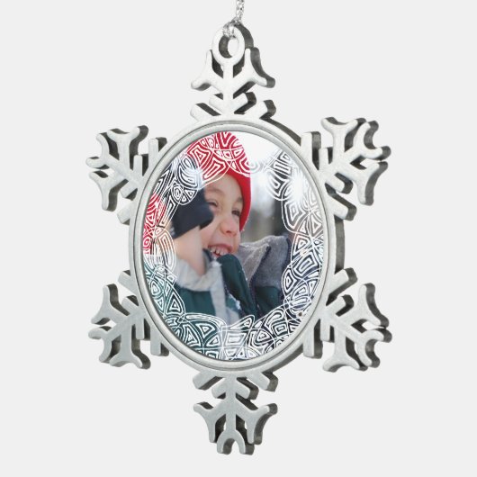 Vast Tin Sneeuwvlok Ornament (Rechts)