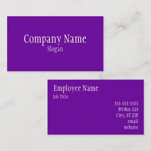 Vast Violet Paars Visitekaartje (Voorkant / Achterkant)