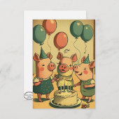 Vast Wenskaart van de Varkenspartij Bedankkaart (Voorkant / Achterkant)