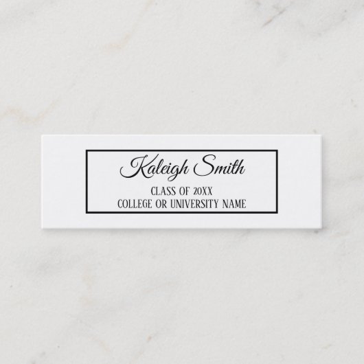 Vast wit Afstuderen Naam Kaart invoegen Contactkaartje (Voorkant)