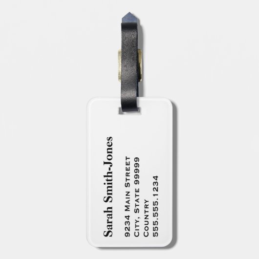 Vast wit bagagelabel (Achterkant verticaal)