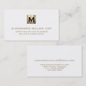 Vast wit en goudInitiaal Logo Visitekaartje (Voorkant / Achterkant)