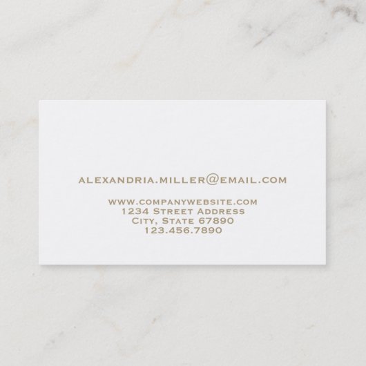 Vast wit en goudInitiaal Logo Visitekaartje (Achterkant)