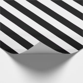 vast zwart-wit patroon met horizontale strepen cadeaupapier (Hoek)