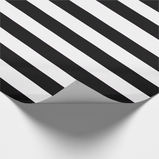 vast zwart-wit patroon met horizontale strepen cadeaupapier (Hoek)
