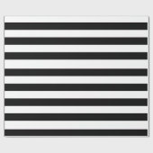 vast zwart-wit patroon met horizontale strepen cadeaupapier (Vlak)