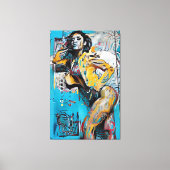 'Vastberaden' Abstracte vrouw silhouet muur kunst Canvas Afdruk (Voorkant)
