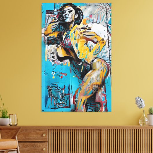 'Vastberaden' Abstracte vrouw silhouet muur kunst Canvas Afdruk (Insitu (Woonkamer))